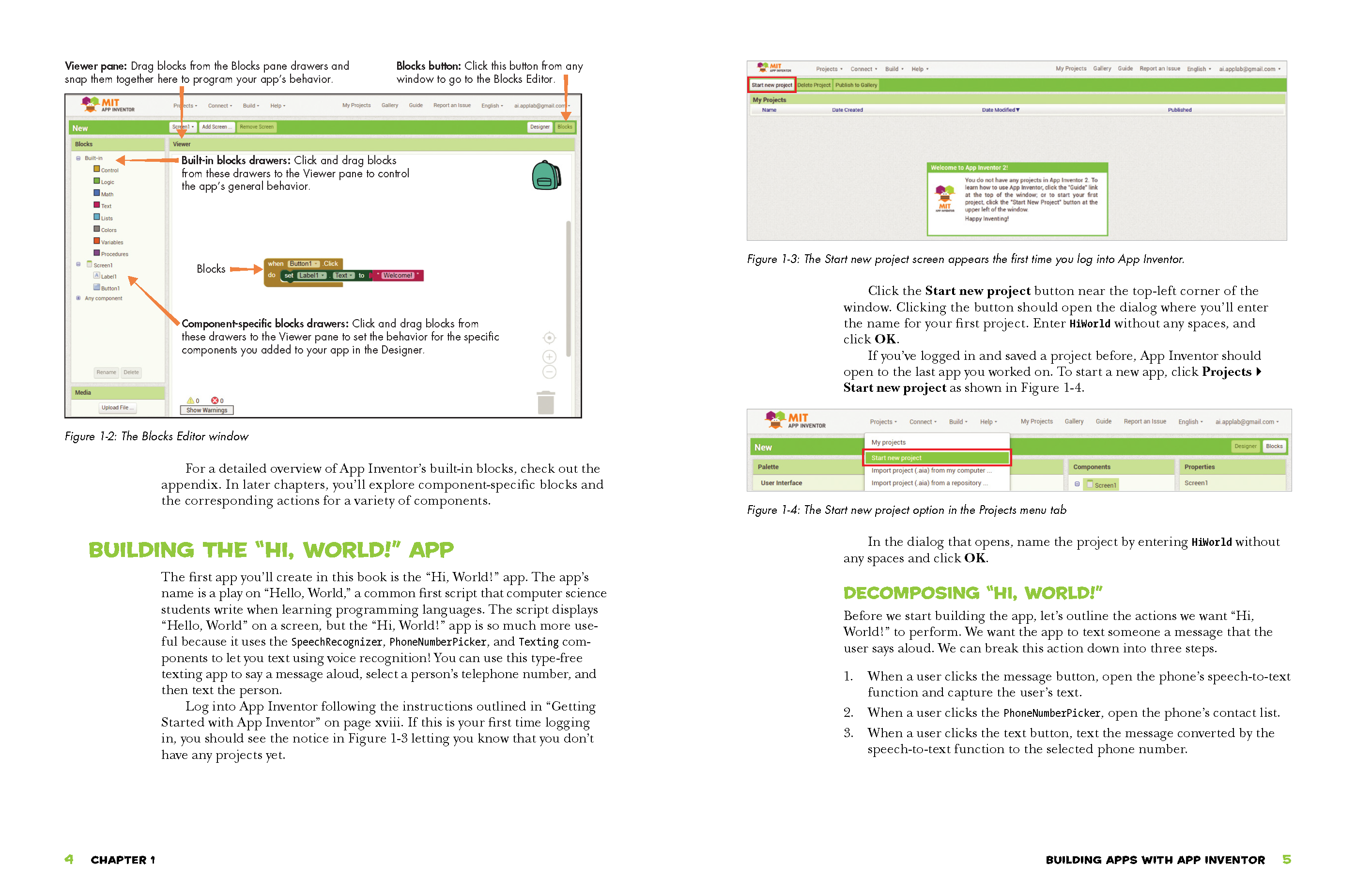 Chapter 1, Page 4-5 Learn to Program with App Inventor