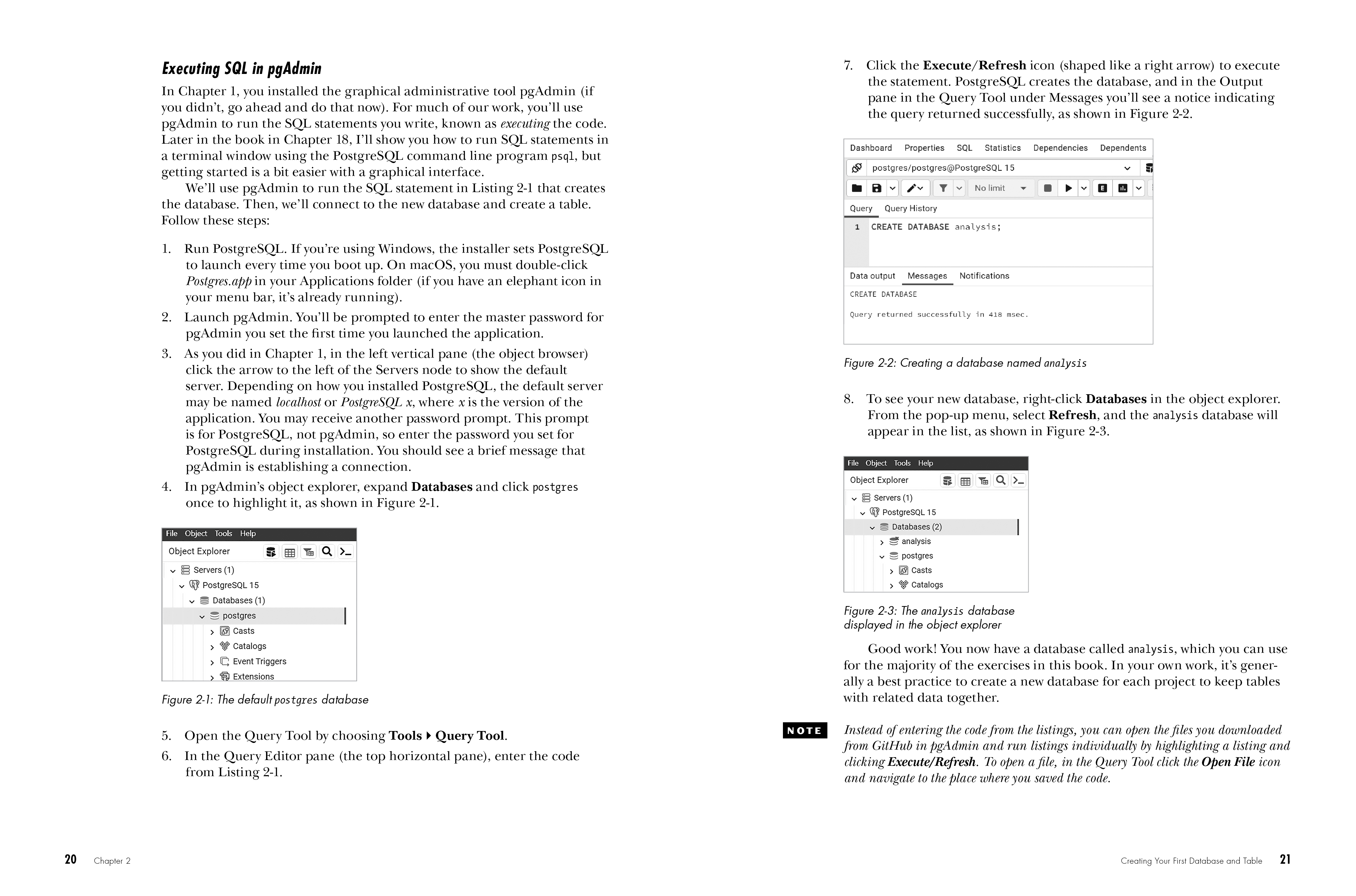 Practical SQL, 2nd Edition pages 20-21 Practical SQL, 2nd Edition Page 4 & 5